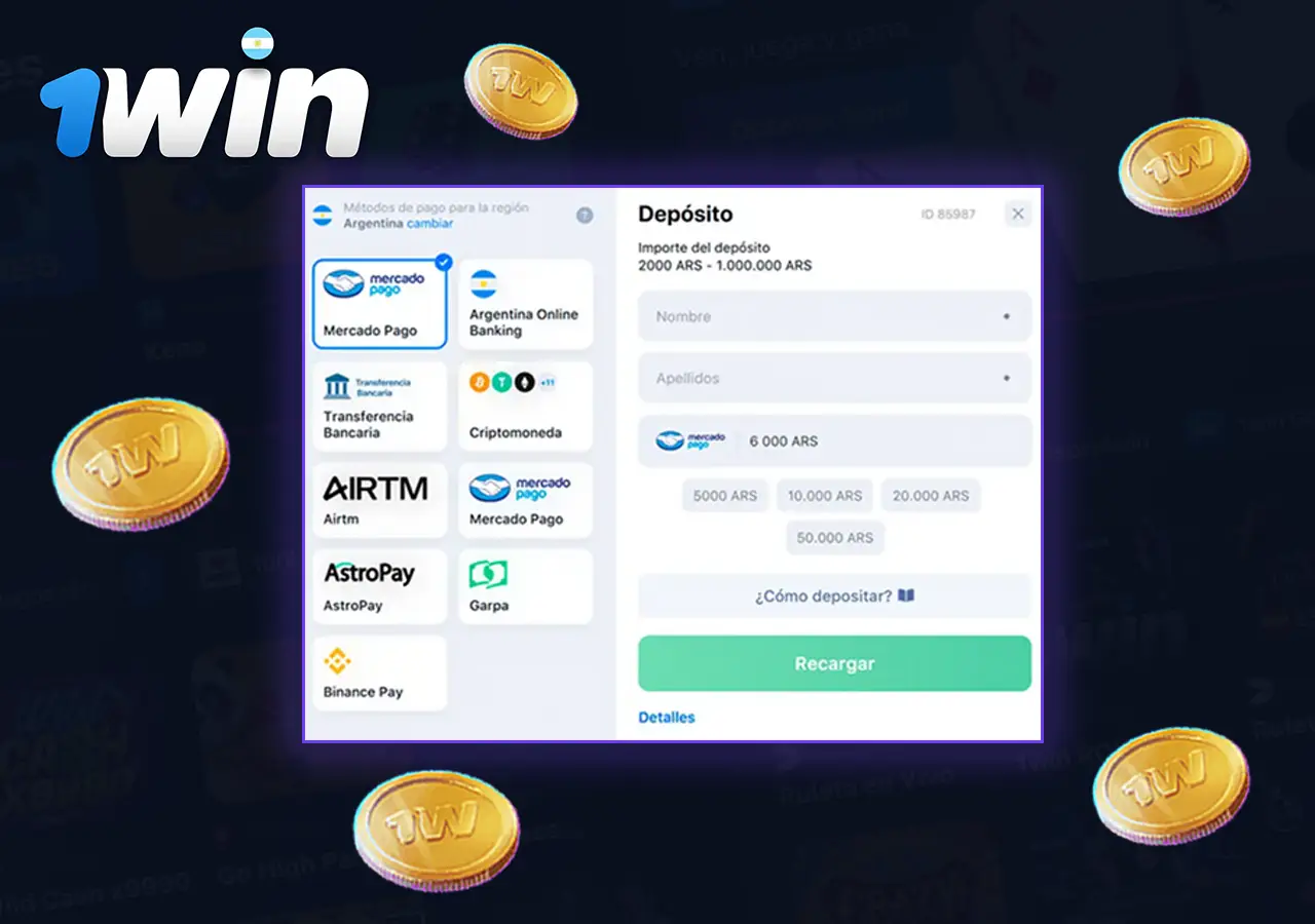 ¿Qué opciones de depósito están disponibles en 1Win?
